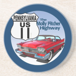 Pennsylvania US Route 11 - Der Molly Pitcher Getränkeuntersetzer