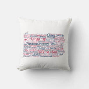 Pennsylvania USA Slang Word Art Map Kopfkissen Kissen