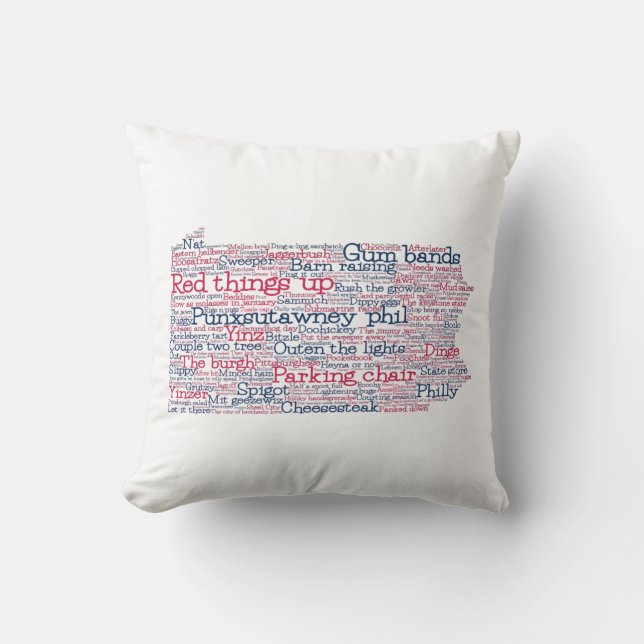 Pennsylvania USA Slang Word Art Map Kopfkissen Kissen (Vorderseite)