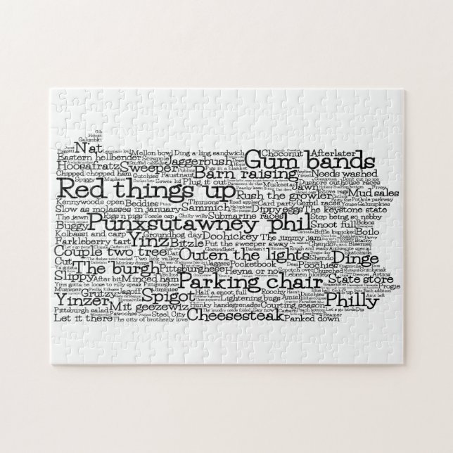 Pennsylvania USA Slang Word Art Map Puzzle (Horizontal)