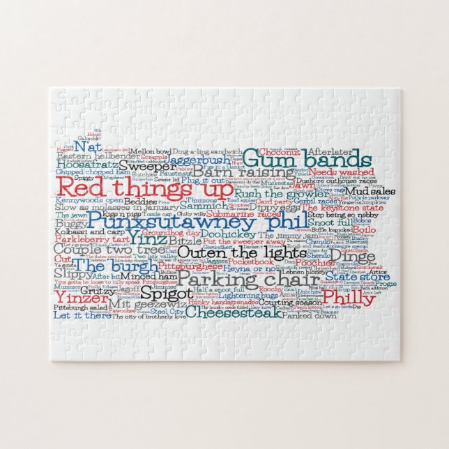 Pennsylvania USA Slang Word Karte (Horizontal)