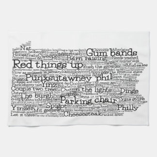 Pennsylvania USA Slang Word Karte Geschirrtuch