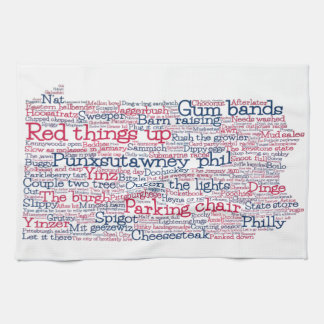 Pennsylvania USA Slang Word Karte Geschirrtuch