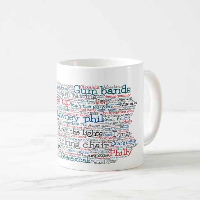 Pennsylvania USA Slang Word Karte Kaffeetasse (VorderseiteRechts)