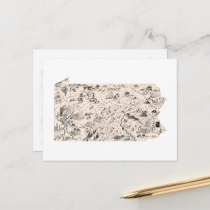 Pennsylvania Vintage Abbildung Karte