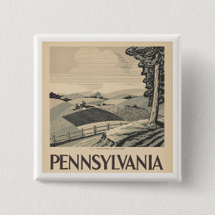 Pennsylvania - Vintages WPA-Poster - Farm und Feld Button