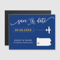 Pennsylvania Wedding Save the Date Card, Map