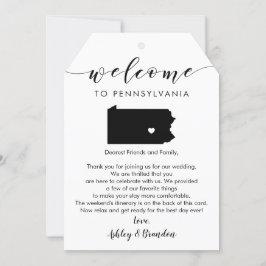 Pennsylvania Wedding Welcome Tag Letter Tour