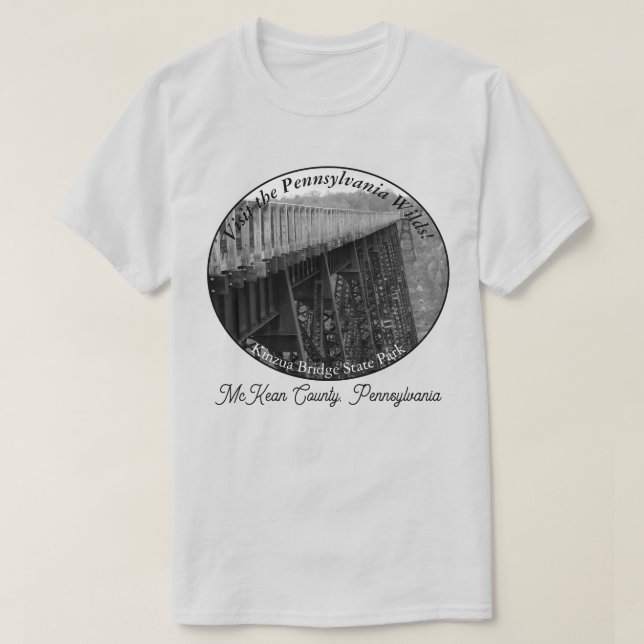 Pennsylvania Wilds Souvenir Kinzua Skywalk LT T-Shirt (Design vorne)