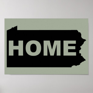 Pennsylvania - Zuhause fern vom Staat T-Shirt Poster
