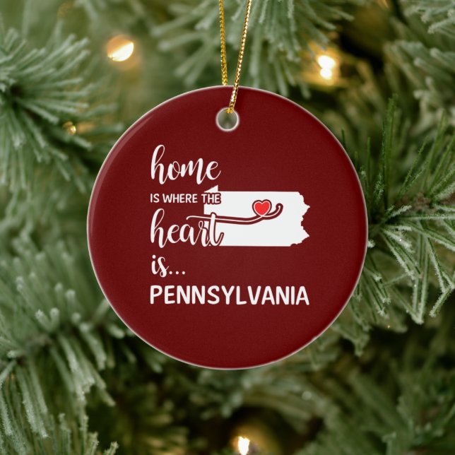 Pennsylvania Zuhause ist das Herz Keramik Ornament (Baum)