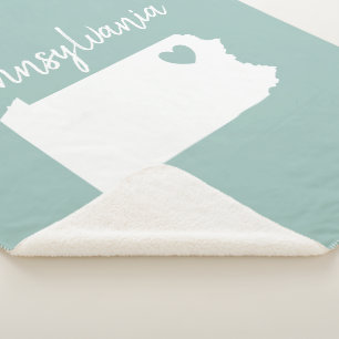Pennsylvania Zuhause Staat Karte Liebe Herz  Sherpadecke