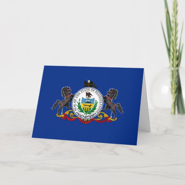 Pennsylvanian Flag & Seal, Flag of Pennsylvania Karte (Vorderseite)