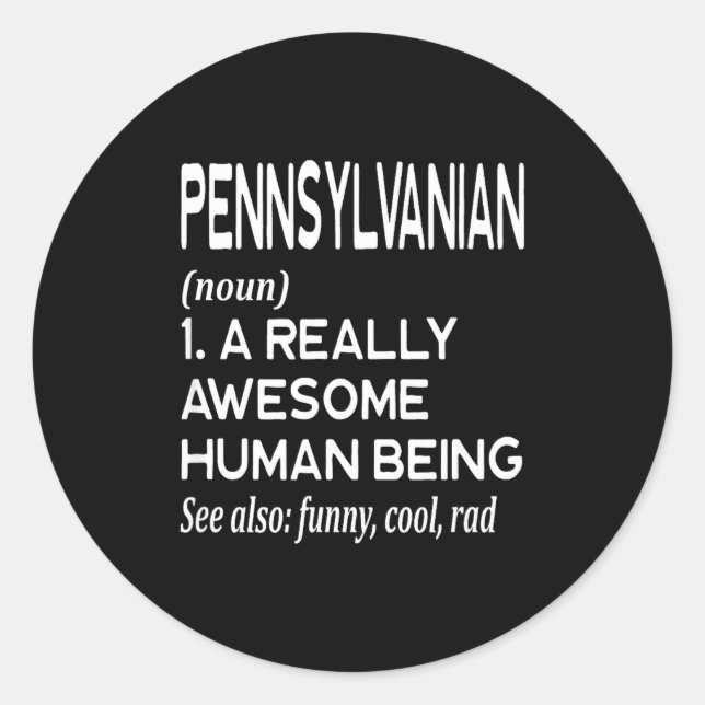 Pennsylvanian Pennsylvania Pa Philly Philadelphia  Runder Aufkleber (Vorderseite)