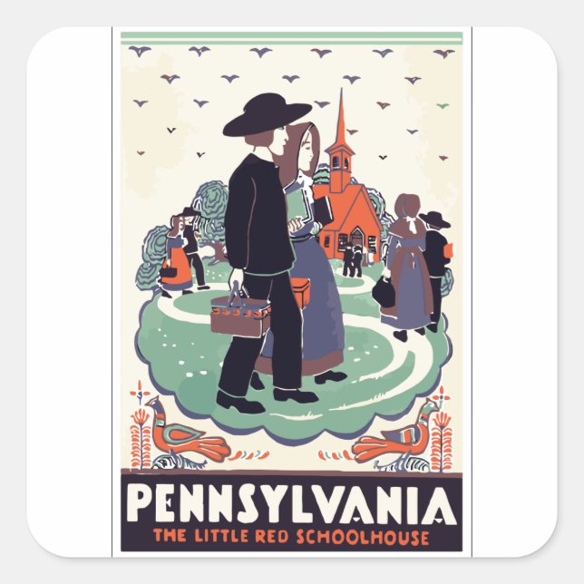 PENNSYLVANIE QUADRATISCHER AUFKLEBER (Vorderseite)