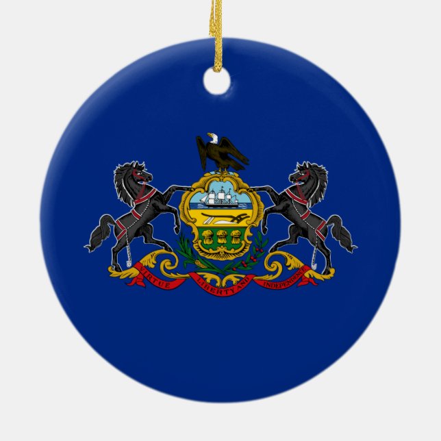 Pennsylvanische Flagge Keramik Ornament (Hinten)