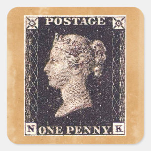 Penny Black Postage-Briefmarke Quadratischer Aufkleber