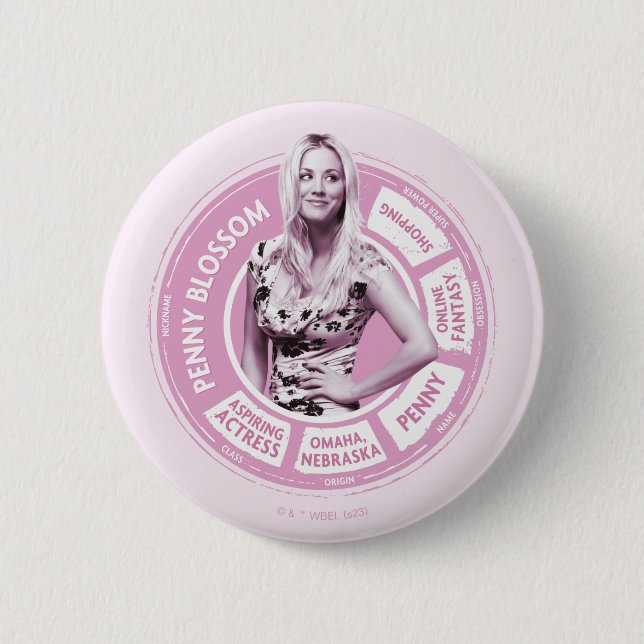 Penny Blossom Info Graphic Button (Vorderseite)