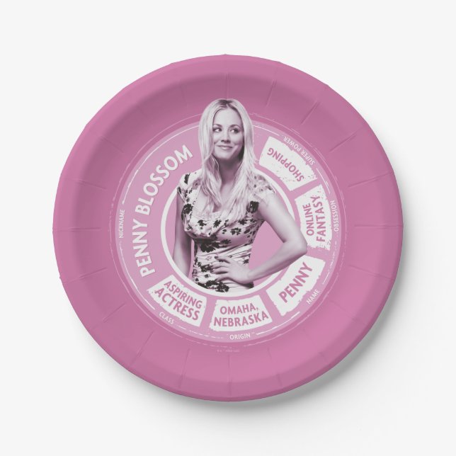 Penny Blossom Info Graphic Pappteller (Vorderseite)