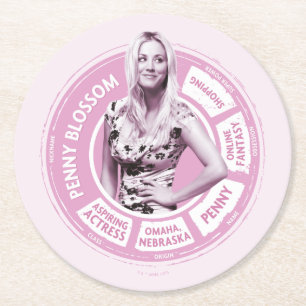 Penny Blossom Info Graphic Runder Pappuntersetzer
