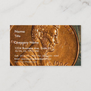 Penny-Cents kupfernes Lincoln Visitenkarte