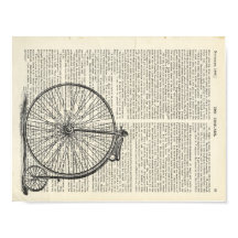 Penny Farthing Book Page Art