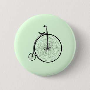 Penny-Farthing Hochrad Antik-Fahrrad in mintgrün Button