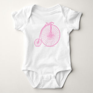 Penny Farthing - Pink Baby Strampler