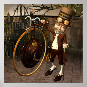 Penny Farthing Steampunk Druck Poster