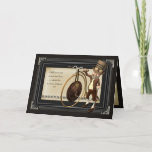 Penny Farthing Steampunk Greetings Card Karte
