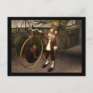 Penny Farthing Steampunk Postkarte