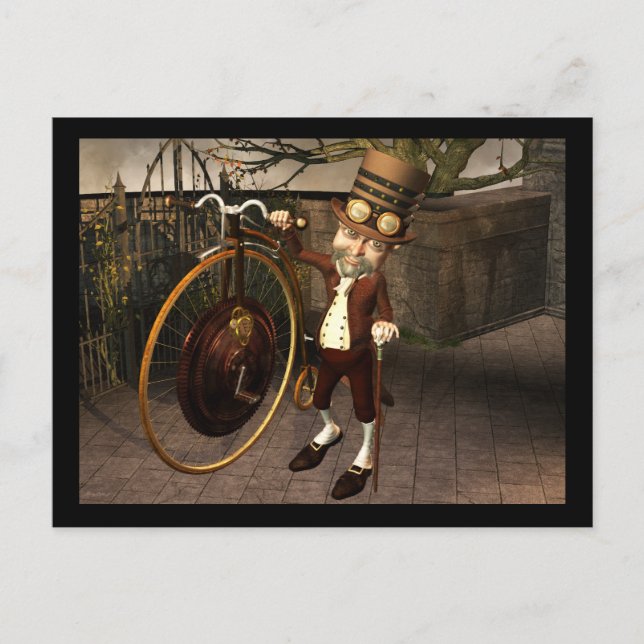 Penny Farthing Steampunk Postkarte (Vorderseite)