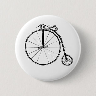 Penny Farthing Vintag Bicycle Illustration Button