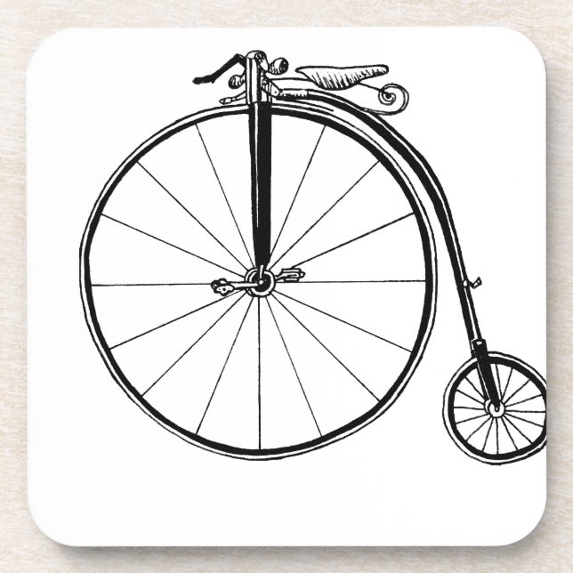 Penny Farthing Vintag Bicycle Illustration Getränkeuntersetzer (Vorderseite)