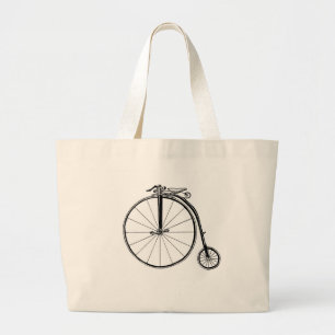 Penny Farthing Vintage Fahrrad Illustration Jumbo Stoffbeutel