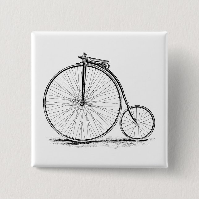 Penny-Farthing Vintages Hoch-Rad Fahrrad Button (Vorderseite)