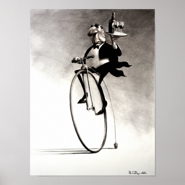 Penny-Farthing-Waiter Poster (Vorne)