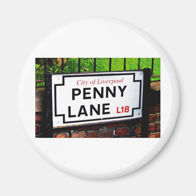 Penny lane Liverpool England-Zeichen Magnet (Vorne)