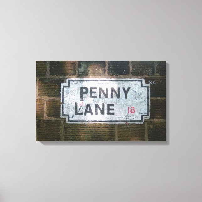 Penny Lane Street Sign Leinwanddruck (Vorderseite)