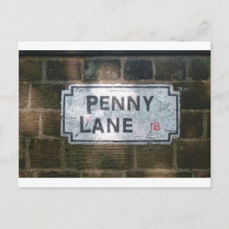 Penny Lane Street Sign, Liverpool UK Postkarte