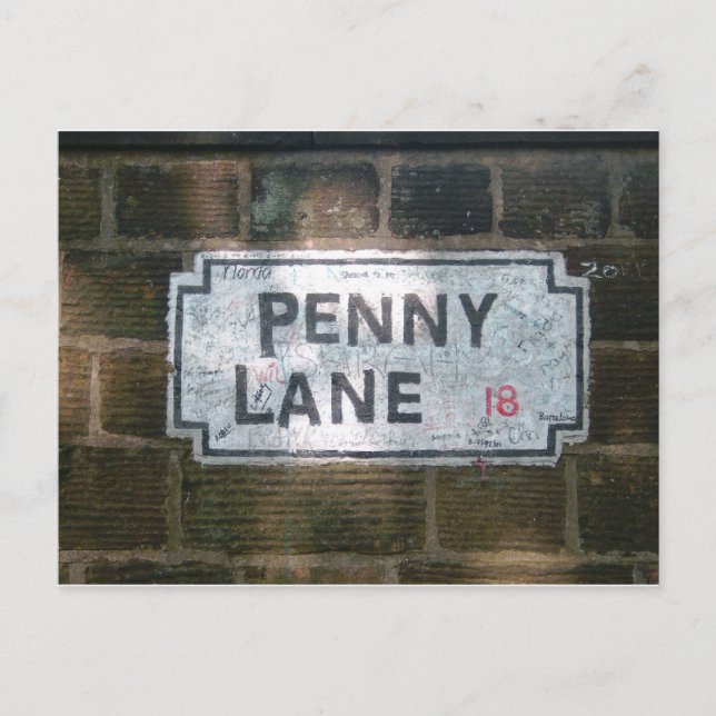 Penny Lane Street Sign Postkarte (Vorderseite)