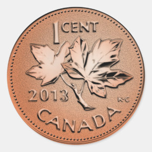 Penny mit 2013 Kanadiern Runder Aufkleber