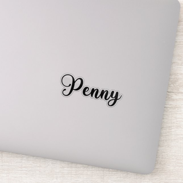 Penny Name - Handgeschriebene Kalligrafie Aufkleber (Detail)