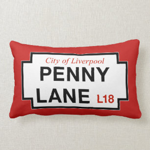 Penny-Weg, Straßenschild, Liverpool, Lendenkissen