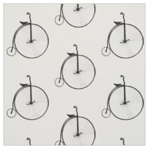 Pennyfarthing Zyklus-Thema-Fahrrad-Druck-Gewebe Stoff