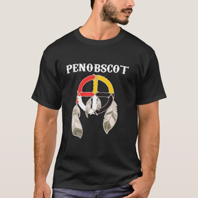 Penobscot Stamm Penawapskewi Indianermedizin T-Shirt (Vorderseite)