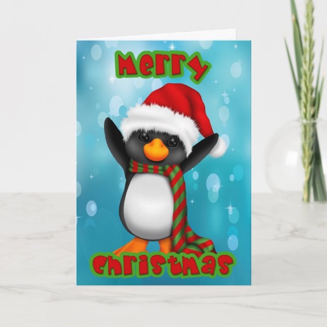 Penquin Christmas Card Feiertagskarte (Vorderseite)