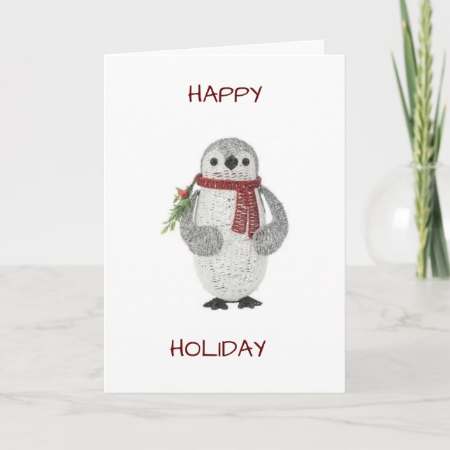PENQUIN GET SAYS MERRY CHRISTMAS CARD KARTE (Vorderseite)