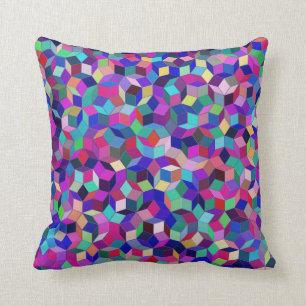 Penrose Tilings-Wurfs-Kissen (blau/Magenta) Kissen
