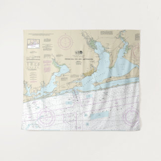 Pensacola Bay and Approaches Nautical Chart 1382 Wandteppich